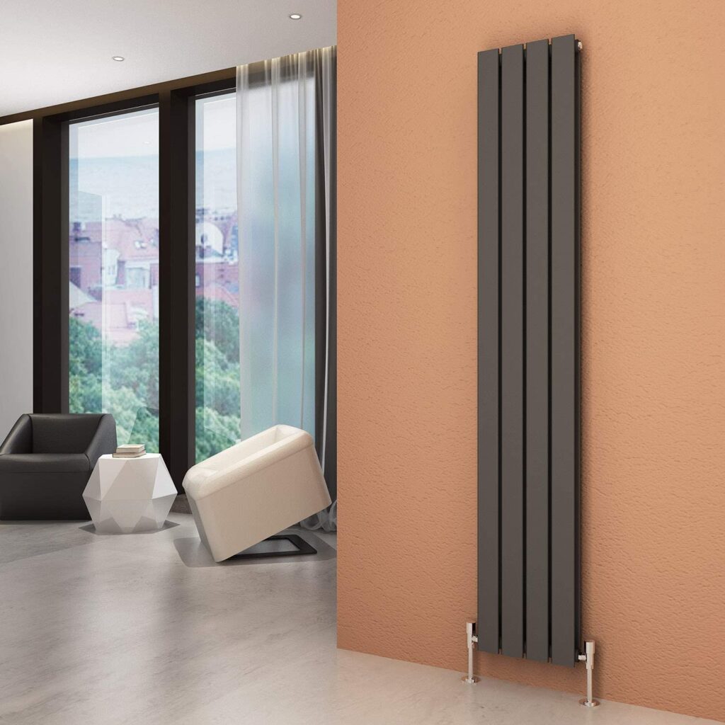elegant 1800 x 300 anthracite vertical flat panel radiator