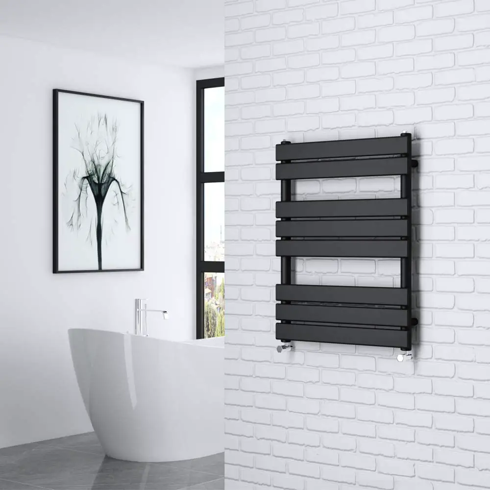 NRG Contemporary Flat Panel Bathroom Heated Towel Rail Radiator Rad Warmer 1000 x 450 White 