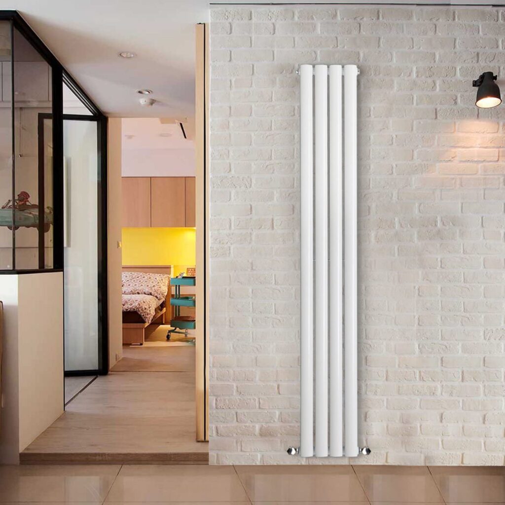 nrg tall thin vertical white radiator