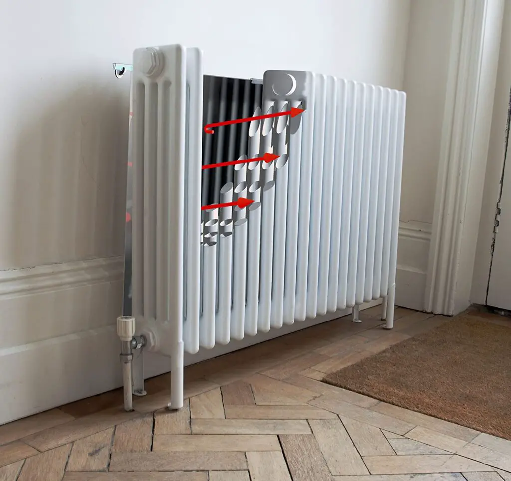 radiator reflector behind column radiator