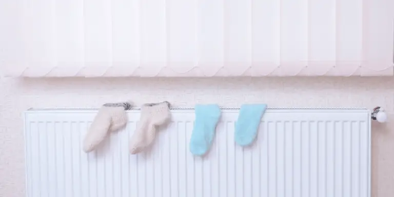 socks drying on a radiator